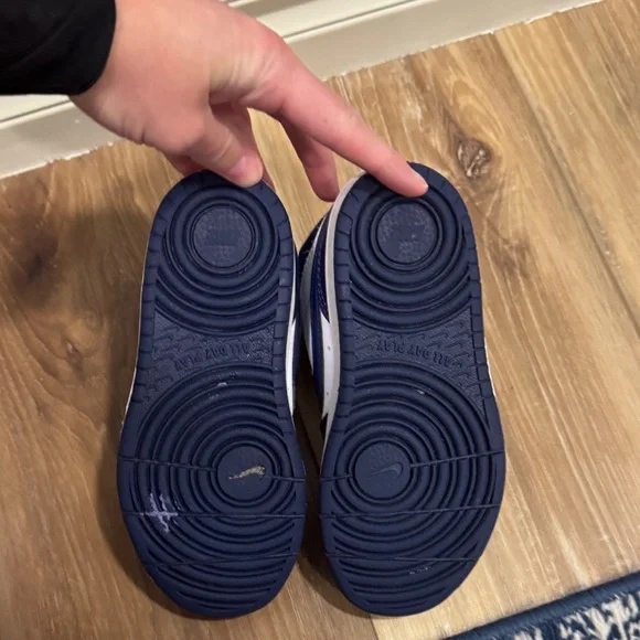 Nike Kids Navy and White High-Top Sneakers - Picture 3 of 3